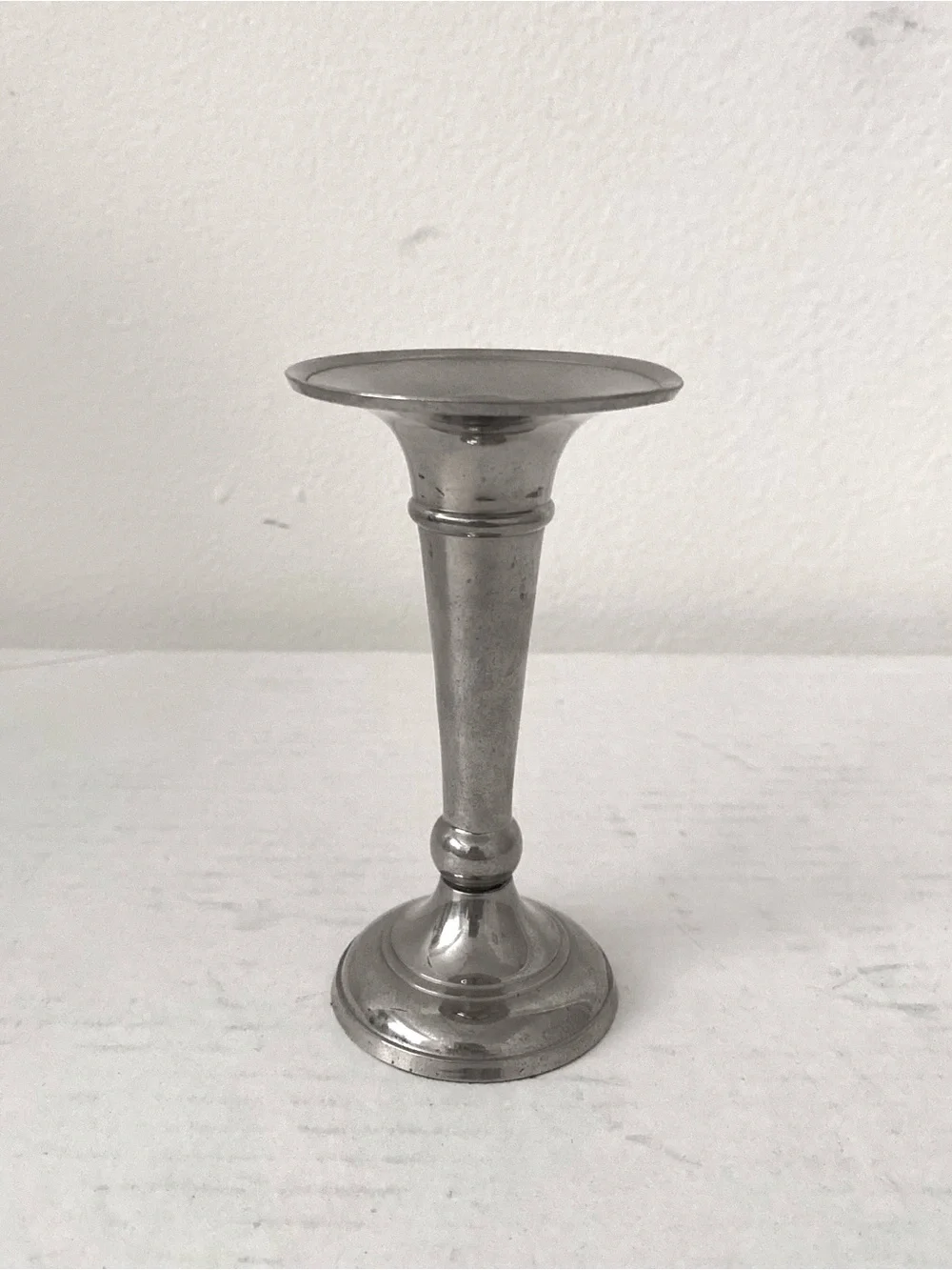 Classic Solid Pewter  4.5” Taper Candle Holder. Std Candles. Beautiful Accent.